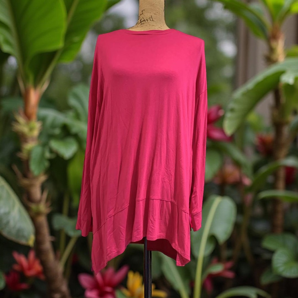 INC International Concepts Pink Long Sleeve Tunic L